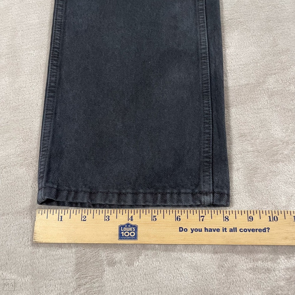 Re/Done Womens Jeans Loose High Rise Straight Distressed Denim Button Fly 28 Blk - Picture 8 of 9
